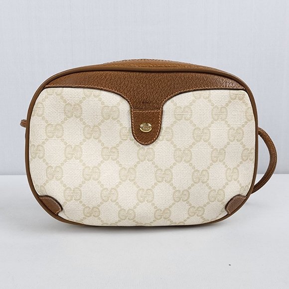 Gucci Handbags - Vintage GUCCI Sherry GG Pattern Brown Leather Mini Shoulder Bag